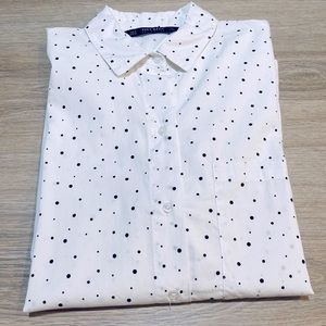 Zara white & black dots shirts，